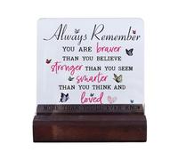 Clear Desk Decorative Sign Rustic Vintage Innovative Hand Crafted Wooden Base Acrylic Table Display Sign for Desktop