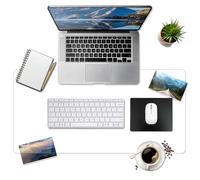 Clear Desk Mat with Rounded Edges - 1.2mm Thick Clear PVC Protector Pad for Home Office, Waterproof（90 * 43CM）