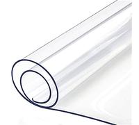 Clear Desk Pad Durable PVC Desk Protector Cover Transparent Waterproof Desk Mat 50x30cm Soft Desk Blotter Office Writing Mat Round Edge Table Pad