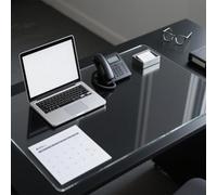 Clear Desk Pad, Transparent PVC Large Computer Table Mat, Non-Slip Heat Resistant Waterproof Writing Table Cover Crystal Clear Dining Desk Protector (100x50cm)