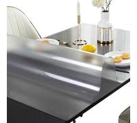 Clear Desk Protector Mat 90x165cm | 1.5mm Thick Waterproof Table Cover | Transparent Tablecloth for Strong Protection | Multi-Size Clear Plastic Tablecloth