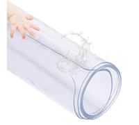 Clear Desk Writing Mat with Round Edge, 1.0mm Thick Non-Slip Clear Desk Pad Blotter on Top of Desks, Waterproof Transparent PVC Desk Protector Mat for Home Office(70cm*150cm)