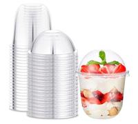 Clear Dessert Cups with Lids, 50 Pcs Mini Dessert Cups, Clear Parfait Appetizer Cup, Mini Serving Cups for Halloween Thanksgiving Christmas