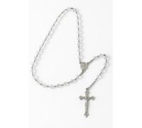 Clear Diamond Cut Rosary Beads with How to Pray The Rosary Booklet - Catholic Prayer Beads with Guide to Mysteries and Prayers