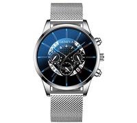 Clear Digital Watch Dial Fashion Layer Digital Multi Literal Belt Quartz Cool Mesh Watch Men Men's Watch Line Watch (E, One Size)