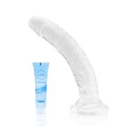 Clear Dildo 8.6'' Realistic Anal Dildo with Suction Cup for Hands-Free Play,Transparent Thick Penis Suitable for Women/Men/Gay/Couples with Thin and Slim can be Use for G spot and Anal