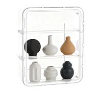 Clear Display Box - 3 Tiers Storage with Magnetic Door-Acrylic Display Cases with Removable Shelves | for Home Workplace Museum Collectible Exhibit Presentation