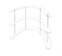 Clear Display Case For Figures, Doll Desktop Display Rack, Multi-layer Storage Rack Curved Display Rack, for Office Desks Shelves Or Retail Counters(Three Levels)