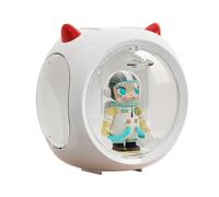 Clear Display Case for Single Figures, Wall-Mounted Space Pod Figure Storage Box, Acrylic Display Box with Magnetic Door Suitable for Pop Mart, Lego Collectibles Action Figures (White)