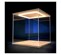Clear Display Case with Led Light, Easy to Assemble & Disassemble Acrylic Box with Door, Dust Cover Storage Bin Alternative Glass Case(60x50x50cm(24x20x20in))