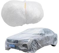 Clear Disposables Car Covers,Auto Vehicle Car Covers with Elastic Band,PE Plastics Clear Full Car Protective Shield, Waterproof Dustproof Scratch-Proof Windproof (Large)