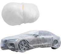 Clear Disposables Car Covers,Auto Vehicle Car Covers with Elastic Band,PE Plastics Clear Full Car Protective Shield, Waterproof Dustproof Scratch-Proof Windproof (Medium)