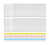 Clear Document Folder - 30pcs Transparent Paper Holder Set with 60 Sticky Index Tabs, Reusable File Organizer for Teachers Students Home Office School Travel Use Storage Pack