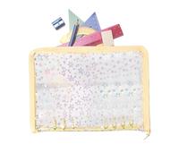 Clear Document Folder Refillable | Sticker Collection Book | Zip Card Storage Book for Stickers Receipts Tape Tickets Small Accessories School Business Meeting Project Manager