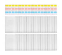 Clear Document Folder Set, 30 Pieces Transparent Paper Holder with 60 Sticky Index Tabs for Easy Organization, Reusable Waterproof Tear Resistant Design, File Supplies, for Teachers Students