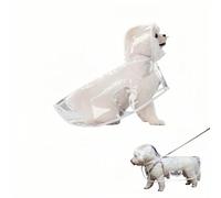 Clear Dog Rain Poncho for Small Medium Dogs,Heavy Waterproof Raincoat with Hidden Leash Hole&Adjustable Snaps,Pet Hooded Cape for Bichon Poodle (4-8lbs) (Transparent, Medium)