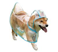 Clear Dog Raincoat with Hood, Waterproof Transparent Puppy Rain Poncho - Lightweight EVA Plastic Rain Jacket for Small Dogs(Blue,Xxl)