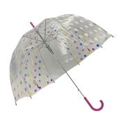 Clear Dome See Through Transparent Rain Walking Colour Changing Umbrella Brolly (Polka Dots)