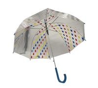Clear Dome See Through Transparent Rain Walking Colour Changing Umbrella Brolly (RainDrops)