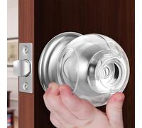 Clear Door Knob Safety Cover for Kids, 4 Pack Child Proof Door Knob Covers Fit More Color Knob Baby Proof Door Knob Covers Toddler Door Knob Cover Child Safety Door Knob Cover Blend in with Home Style
