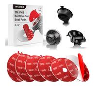 Clear Double-Sided Acrylic Foam Mounting Tape - 6-Pack Round 56mm Pads with Centre Hole - Made with 3M VHB Adhesive - Heavy-Duty Hold for Dash Cam Suction Cup Mounts