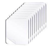 Clear Double Sided Adhesive Pads, 10pcs Super Strong Heavy Duty Waterproof Sticky Pads, Washable, Reusable Nano Gel Adhesive for Mounting, Hanging, DIY Crafts, Ideal for Home, Office, Walls