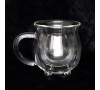 Something Different Wholesale Modern Witchcraft Mug: Clear Double-Walled Glass Cauldron - White Witch's Insulated Brew