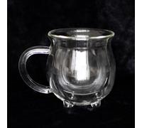 Clear Double Walled Glass Cauldron Mug