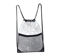 Clear Drawstring Backpack Waterproof Transparent PVC Drawstring Bag Gym Sport Bags with Front and Inner Pockets
