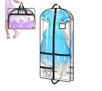 Clear Dress Bag - Waterproof Dustproof Protector, Hangable Garment Cover with Zippered Pockets for Dance Costumes | Transparent Storage for Competition Performance Formal Wear Organization