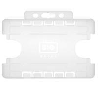Clear Dual-Sided ID Card Holders Open-Faced for ID, Landscape, 100 Pack