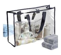 Clear Duffle Bag - Large Transparent Tote, PVC Carry Bag, Waterproof Beach B́ag | Stadium Travel Laundry Gym Pool Organizer Durable See Through Handy Lightweight Multipurpose Storage