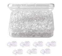 Clear Earring Back 4 mm Flower Silicone Clear Earring Clutch Safety Backings 1200 Pieces (Flower)