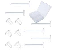 Clear Earrings for Sports,300 Pairs Invisible Plastic Earrings for Sensitive Ears,Plastic Stud Earrings and Earring Backs 4mm