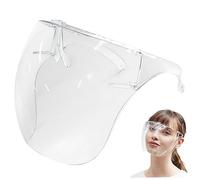 Clear Face Mask, Face Shield with Glasses, Anti-Fog Clear Full Shield Mask, Reusable Protective Plastic Droplet Splash Guard for Women Men Kids, Full
