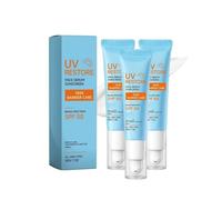 Clear Face Sunscreen SPF50, Facial Sun Cream with Moisturising Formula, Non Greasy UVA & UVB Protection for Women, Lightweight Hydrating Sunscreen for Daily Wear, No White Cast (3pc)