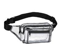 Clear Fanny Pack Stadium Approved Transparent Waist Bag for Women,Fashion Belt Bag Bum Bag for Festival Travel Beach Concerts Sporting Event, Clear Fanny Pack for Black, Fashion