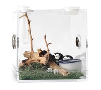 Clear Feeding Box,Clear Acrylic Reptile Habitat Case for Spider Lizard Geckos Snails - Terrarium Case for Mini Pets, Lizard