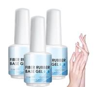Clear Fiber Glass Base Gel Nail Polish,Nail Repair Gel,Fiber Rubber Base Gel,Requires Manicure Supplies for Salon Indoor Home Travel Outdoor (3 Pcs)