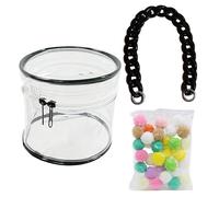 Clear Figure Display Bag - with Chain Plush Collectibles Holder - Clear Doll Protective Bag - for Adults Kids Teens Women Men Cartoon Lovers Anime Enthusiasts Party Favor