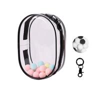 Clear Figure Display Bag with Keychain Blind Box Keychain Case Carrying Bag Keychain Pouch Charms for Collectibles