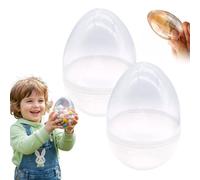 Clear Fillable Easter Plastic Eggsball,Large Transparent Ornament Balls for Candy Treats DIY Crafts and Party Favors Jumbo Refillable Egg Shells for Holiday Decorations (1pcs)