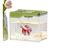 Clear Fish Tank, Betta Fish Tank, Top Ventilation Hole Design, Fish Tank, Room Decoration Bowl with Colourful LED Lights for Homes or Offices