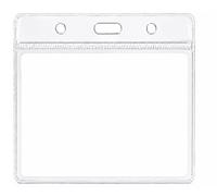 Clear Flexible ID Card Holders | Badge Wallets | Fits 60 x 90mm Inserts | Durable Vinyl Plastic Name Badge Holders | Compatible with Lanyards & Badge Clips | PCL Media ltd
