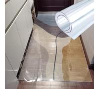 Clear Floor Mat 3mm Thick Carpet Protector Waterproof Rug Runner Transparent Cover for Wood & Tile Floors 145CMx450CM (4.8FTx14.8FT) - Durable Glass Pads