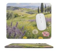 Clear Flower Fields Stitched Edge Mouse Pad