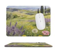 Clear Flower Fields Stitched Edge Mouse Pad