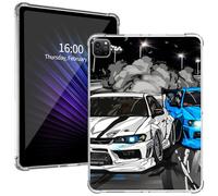 Clear for iPad Pro 13 Inch Case M4 2024 7th Gen, Ultra-Thin Lightweight with Soft TPU Bumpers, Shock & Drop Protection with Pencil Holder Case for iPad Pro 13 Inch Case M4, Cartoon Drift Cars