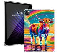 Clear for iPad Pro 13 Inch Case M4 2024 7th Gen, Ultra-Thin Lightweight with Soft TPU Bumpers, Shock & Drop Protection with Pencil Holder Case for iPad Pro 13 Inch Case M4, Rainbow Cow
