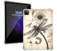Clear for iPad Pro 13 Inch Case M4 2024 7th Gen, Ultra-Thin Lightweight with Soft TPU Bumpers, Shock & Drop Protection with Pencil Holder Case for iPad Pro 13 Inch Case M4, Vintage Dragonfly